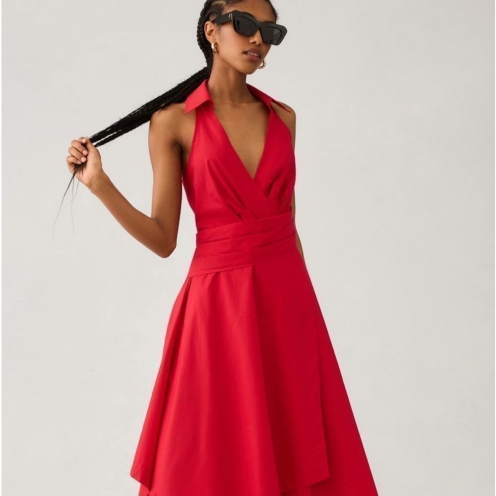 Maeve Asymmetrical Wrap Shirt Dress